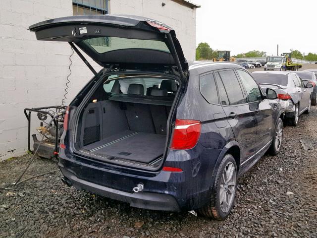 5UXWX7C35H0U43596 - 2017 BMW X3 XDRIVE3 BLUE photo 4