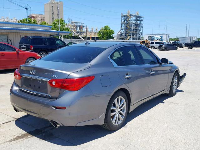 JN1BV7AP8FM344890 - 2015 INFINITI Q50 BASE GRAY photo 4