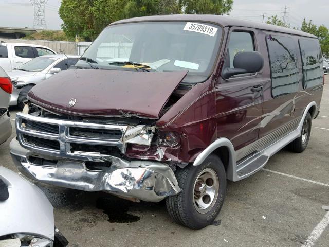 2B6HB11Y7XK521964 - 1999 DODGE RAM VAN B1 BURGUNDY photo 2