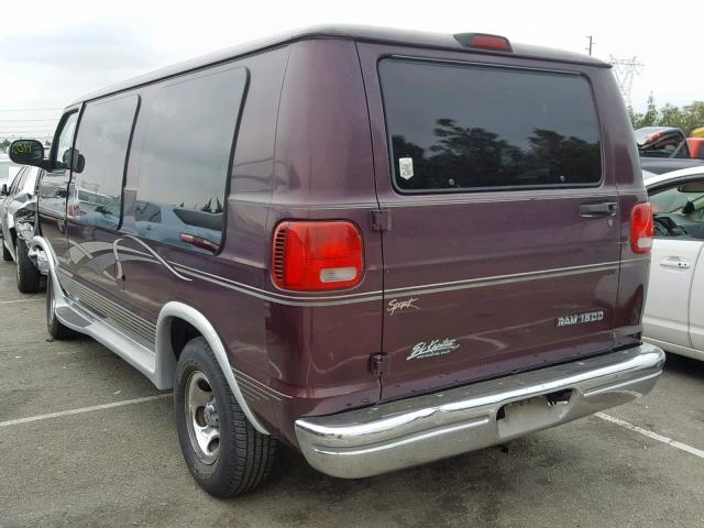 2B6HB11Y7XK521964 - 1999 DODGE RAM VAN B1 BURGUNDY photo 3