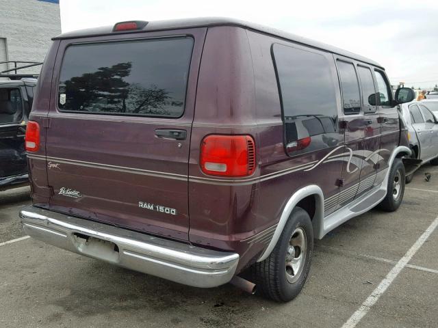 2B6HB11Y7XK521964 - 1999 DODGE RAM VAN B1 BURGUNDY photo 4