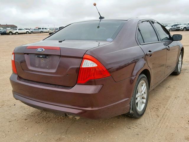 3FAHP0GAXCR167974 - 2012 FORD FUSION S BROWN photo 4