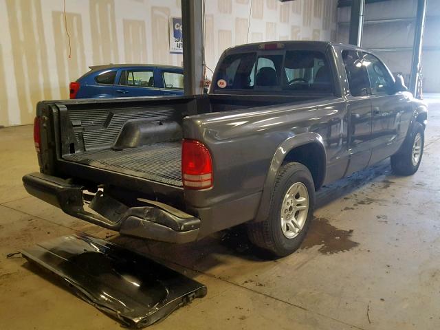 1B7GL32X72S640604 - 2002 DODGE DAKOTA SPO GRAY photo 4