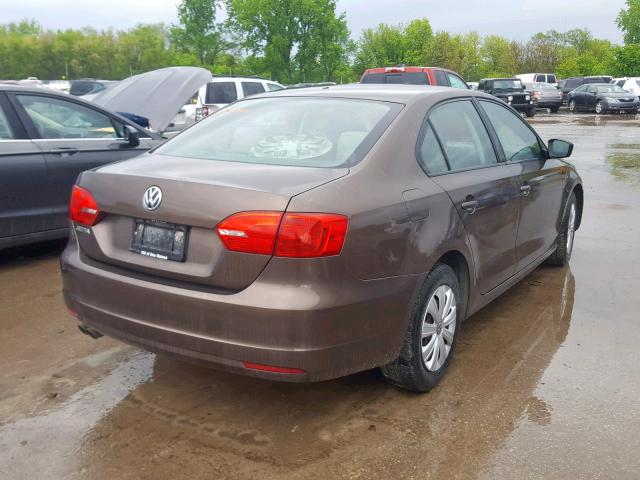 3VW2K7AJ2CM459242 - 2012 VOLKSWAGEN JETTA BASE BROWN photo 4