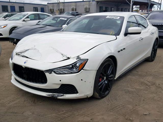 ZAM57RTA7E1106453 - 2014 MASERATI GHIBLI S WHITE photo 2