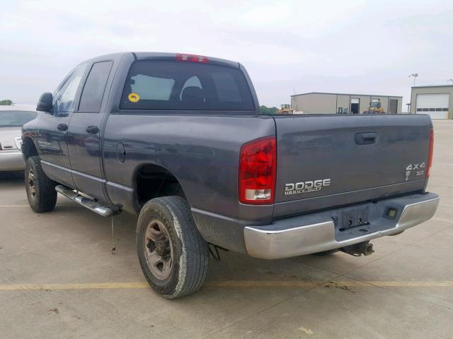 3D7KU28C03G784922 - 2003 DODGE RAM 2500 S GRAY photo 3