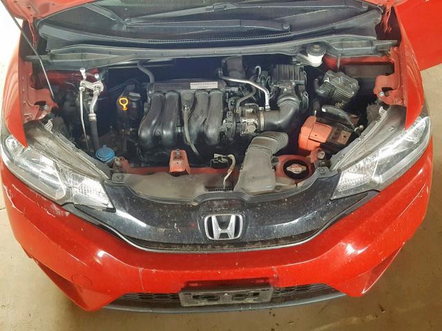 JHMGK5H59GS015020 - 2016 HONDA FIT LX RED photo 7