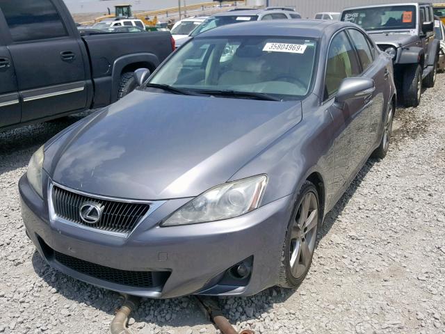 JTHBF5C28C5170209 - 2012 LEXUS IS 250 GRAY photo 2