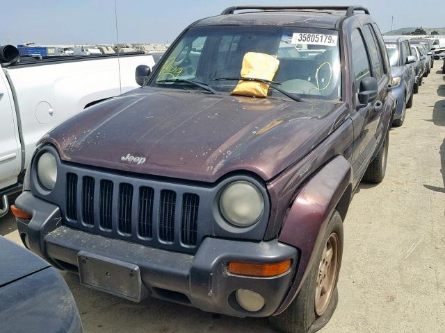 1J4GK58K54W224163 - 2004 JEEP LIBERTY LI MAROON photo 2