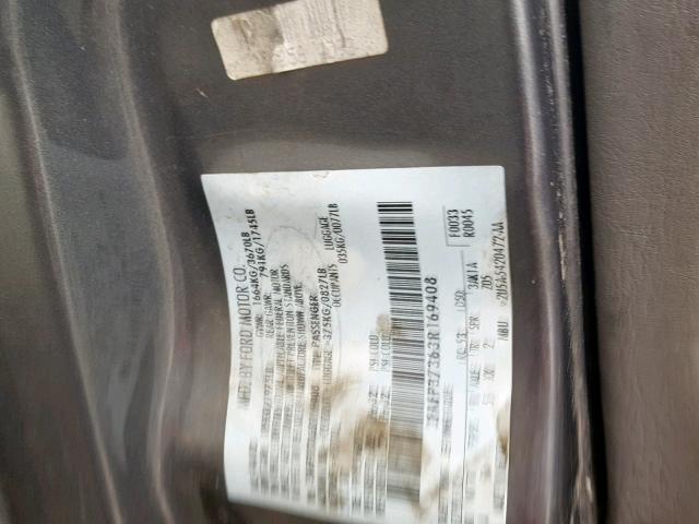 3FAFP37363R169408 - 2003 FORD FOCUS ZX5 GRAY photo 10