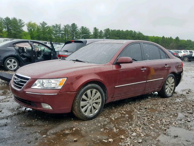 5NPEU46F99H506228 - 2009 HYUNDAI SONATA SE BURGUNDY photo 2