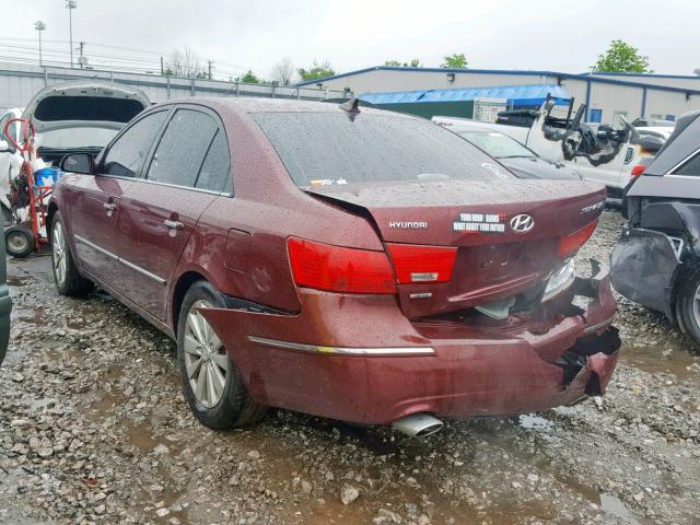 5NPEU46F99H506228 - 2009 HYUNDAI SONATA SE BURGUNDY photo 3