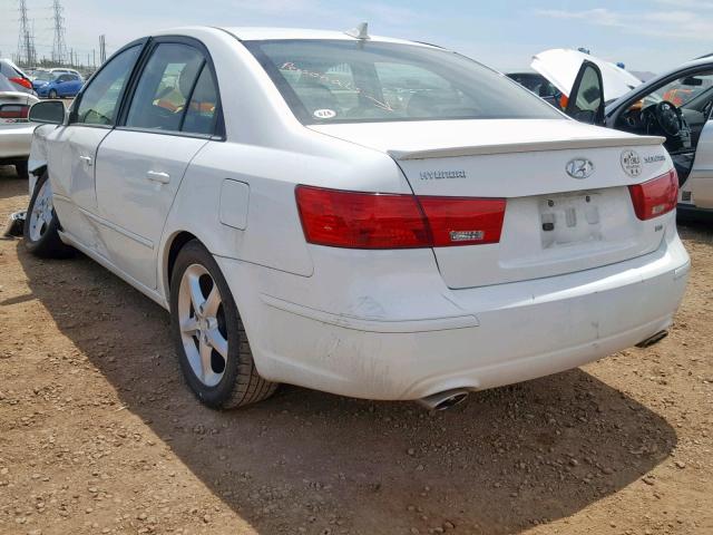 5NPEU46F59H474510 - 2009 HYUNDAI SONATA SE WHITE photo 3