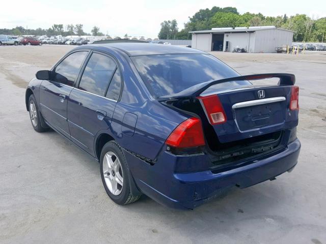 2HGES26772H593548 - 2002 HONDA CIVIC EX BLUE photo 3