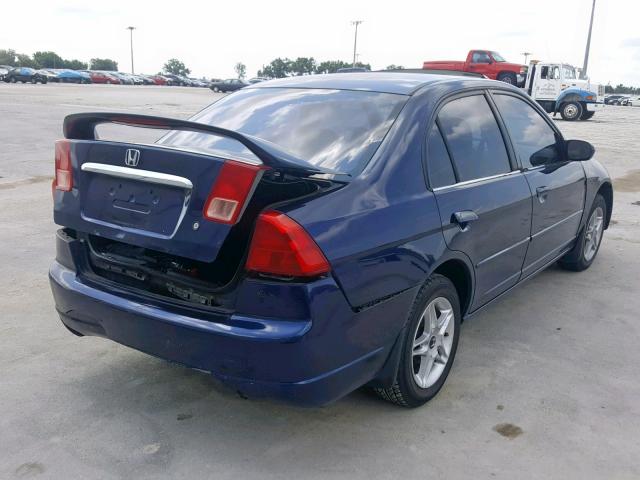 2HGES26772H593548 - 2002 HONDA CIVIC EX BLUE photo 4