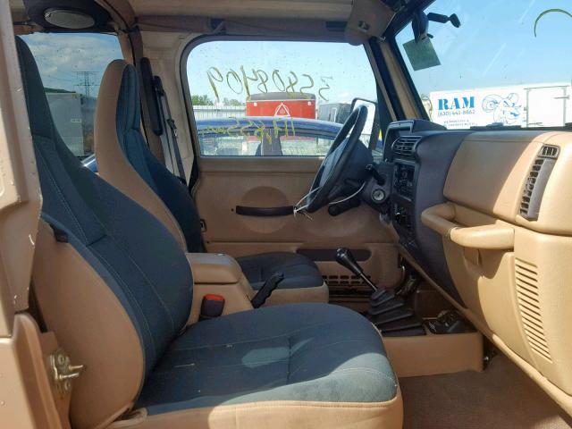 1J4FY49S0XP454002 - 1999 JEEP WRANGLER / TAN photo 5