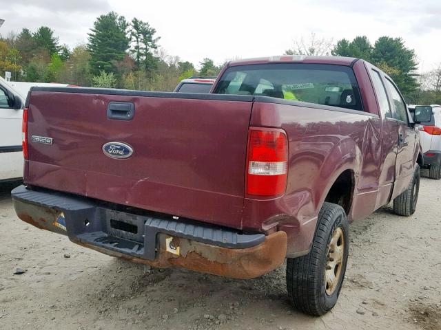 1FTRX14W95NA85759 - 2005 FORD F150 MAROON photo 4