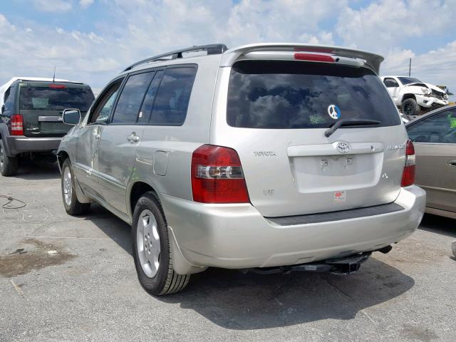 JTEDP21A060116836 - 2006 TOYOTA HIGHLANDER SILVER photo 3