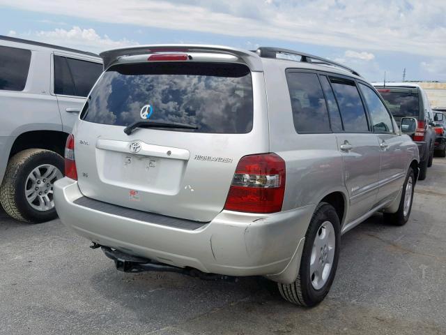 JTEDP21A060116836 - 2006 TOYOTA HIGHLANDER SILVER photo 4