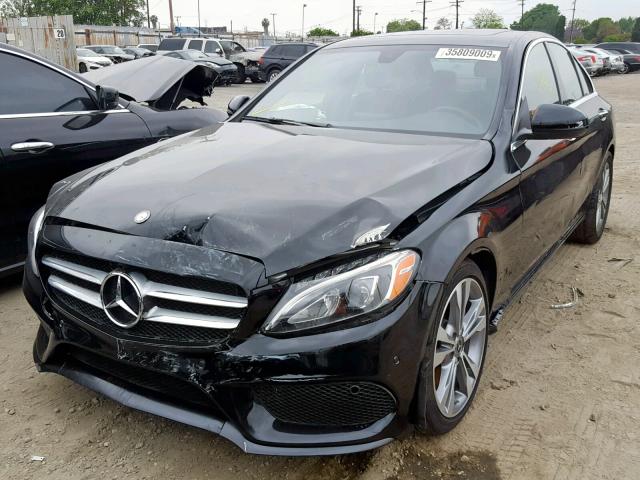 55SWF4JB0JU235600 - 2018 MERCEDES-BENZ C 300 BLACK photo 2