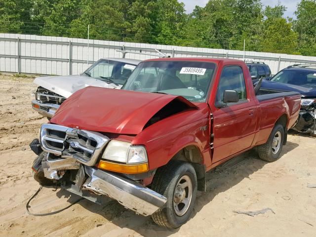 1FTYR10CXWUC57810 - 1998 FORD RANGER BURGUNDY photo 2