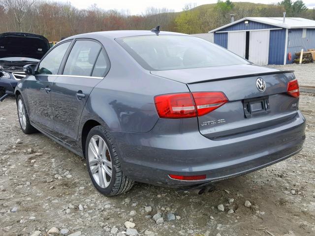 3VW3A7AJ5FM229173 - 2015 VOLKSWAGEN JETTA TDI GRAY photo 3