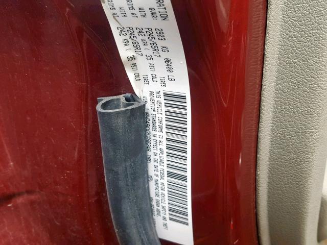 1J8HG48KX7C696248 - 2007 JEEP COMMANDER MAROON photo 10