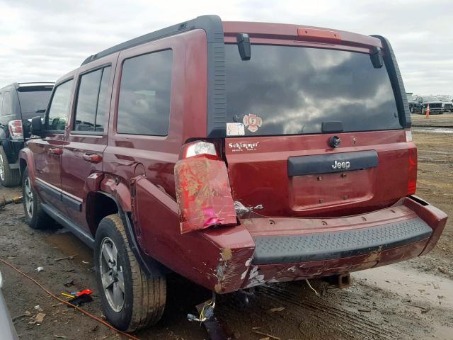 1J8HG48KX7C696248 - 2007 JEEP COMMANDER MAROON photo 3