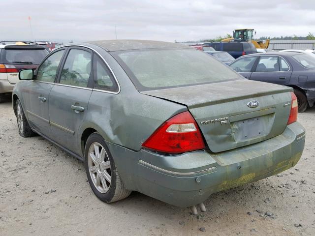 1FAFP28165G195296 - 2005 FORD FIVE HUNDR GREEN photo 3