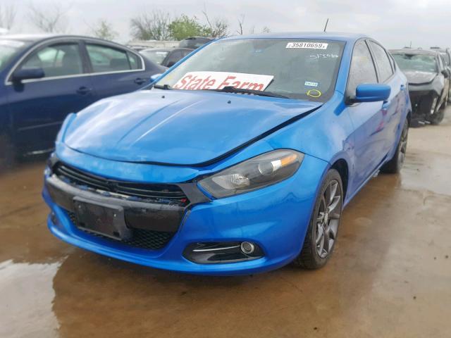 1C3CDFBB8FD363509 - 2015 DODGE DART SXT BLUE photo 2