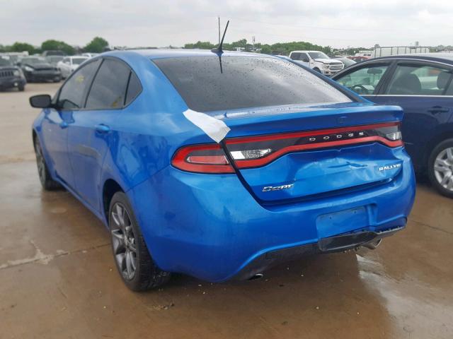 1C3CDFBB8FD363509 - 2015 DODGE DART SXT BLUE photo 3