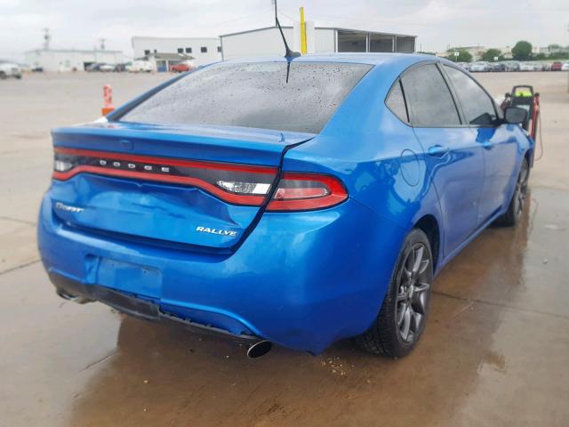 1C3CDFBB8FD363509 - 2015 DODGE DART SXT BLUE photo 4