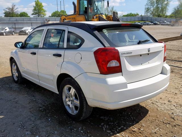 1B3HB48B17D348887 - 2007 DODGE CALIBER SX WHITE photo 3