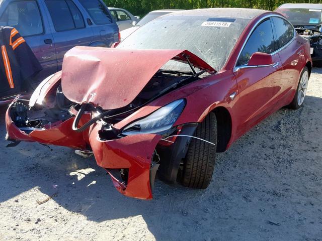 5YJ3E1EB7JF133548 - 2018 TESLA MODEL 3 RED photo 2