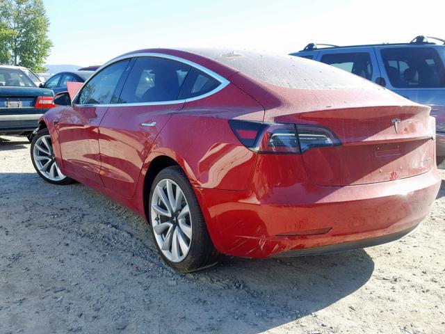 5YJ3E1EB7JF133548 - 2018 TESLA MODEL 3 RED photo 3