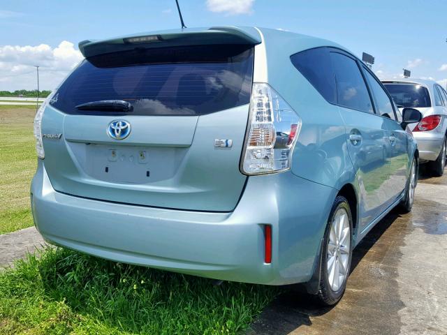 JTDZN3EU5E3362434 - 2014 TOYOTA PRIUS V TEAL photo 4