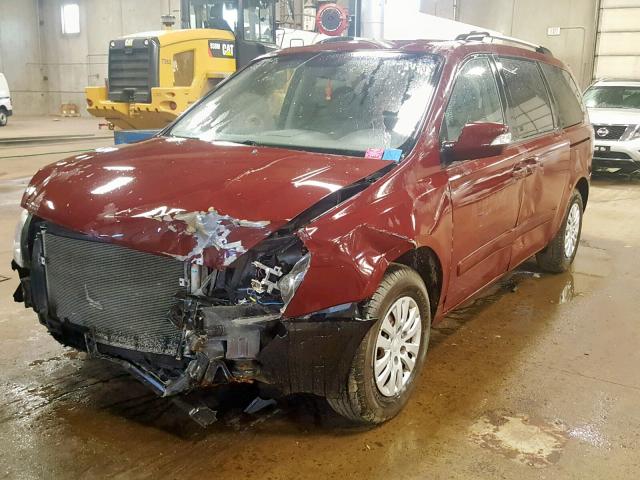 KNDMG4C78C6458304 - 2012 KIA SEDONA LX MAROON photo 2