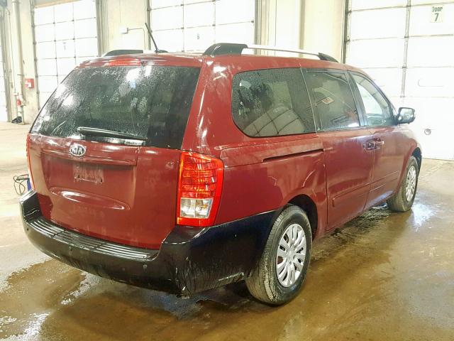 KNDMG4C78C6458304 - 2012 KIA SEDONA LX MAROON photo 4