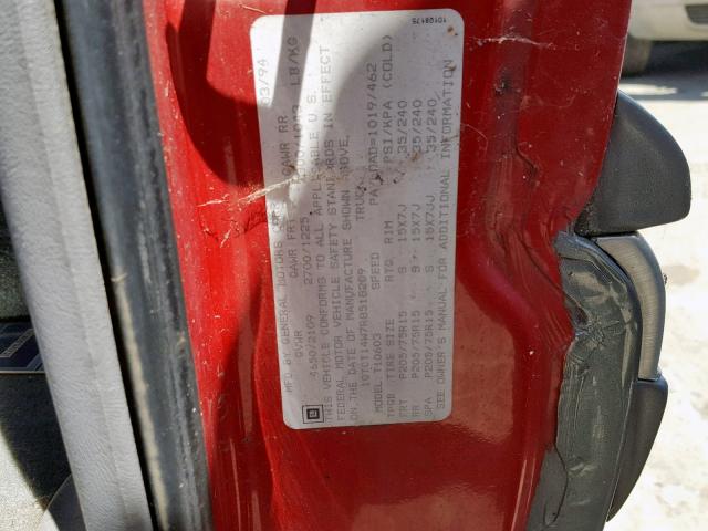 1GTCT14W7R8518209 - 1994 GMC SONOMA RED photo 10