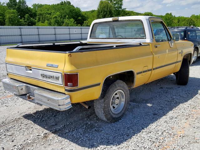 1GCEK14C7CF330262 - 1982 CHEVROLET K10 YELLOW photo 4