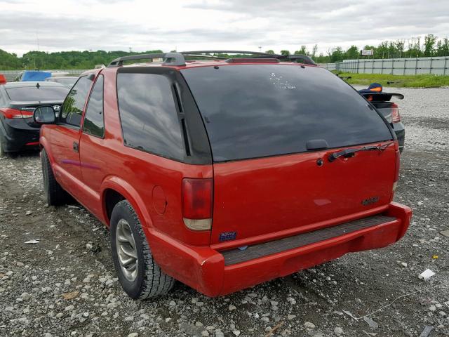 1GNCS18WXTK131359 - 1996 CHEVROLET BLAZER RED photo 3