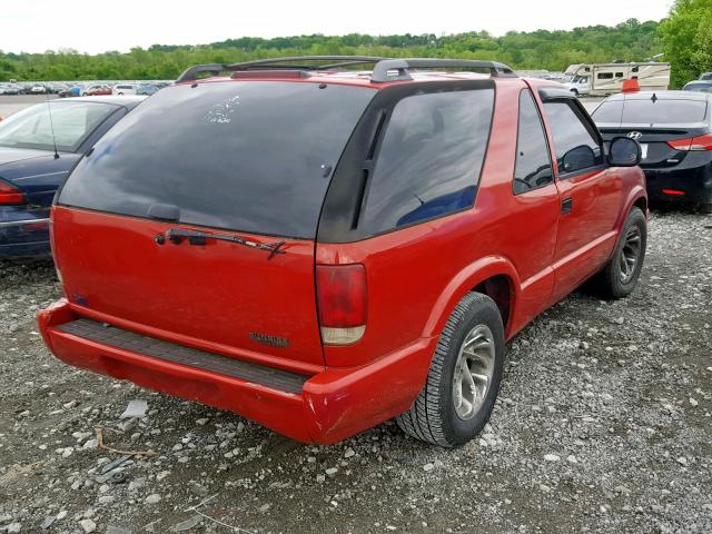 1GNCS18WXTK131359 - 1996 CHEVROLET BLAZER RED photo 4