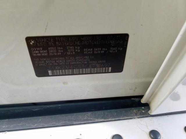 5UXZV4C53CL751697 - 2012 BMW X5 XDRIVE35I  photo 10