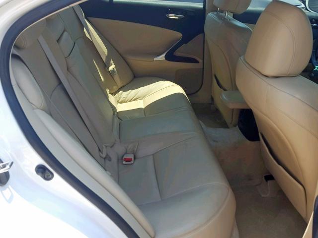 JTHBK262672057730 - 2007 LEXUS IS 250 WHITE photo 6