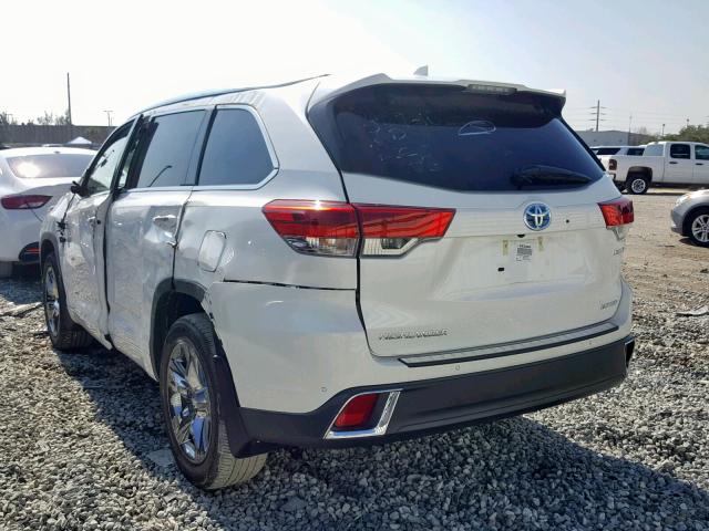 5TDDGRFH7HS026831 - 2017 TOYOTA HIGHLANDER WHITE photo 3