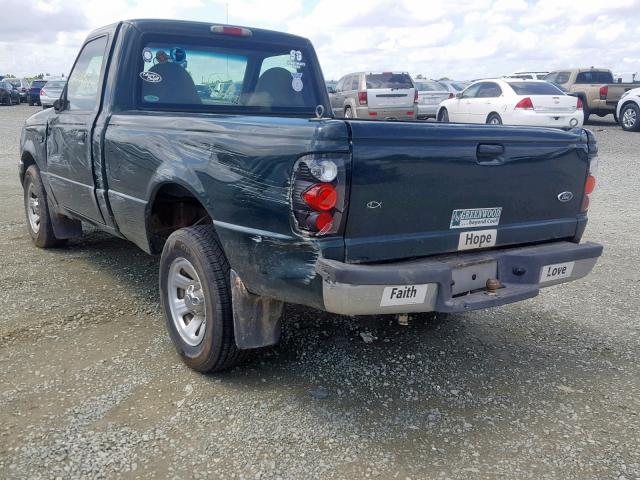 1FTYR10D22PA85936 - 2002 FORD RANGER GREEN photo 3