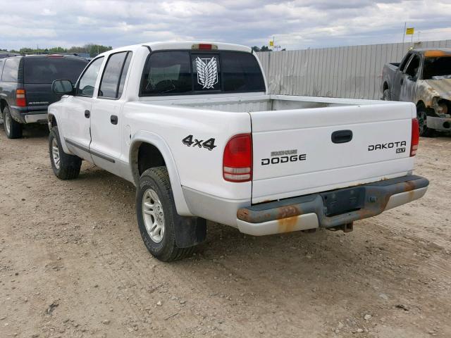 1D7HG48N03S146760 - 2003 DODGE DAKOTA QUA WHITE photo 3