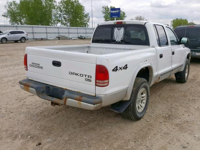 1D7HG48N03S146760 - 2003 DODGE DAKOTA QUA WHITE photo 4