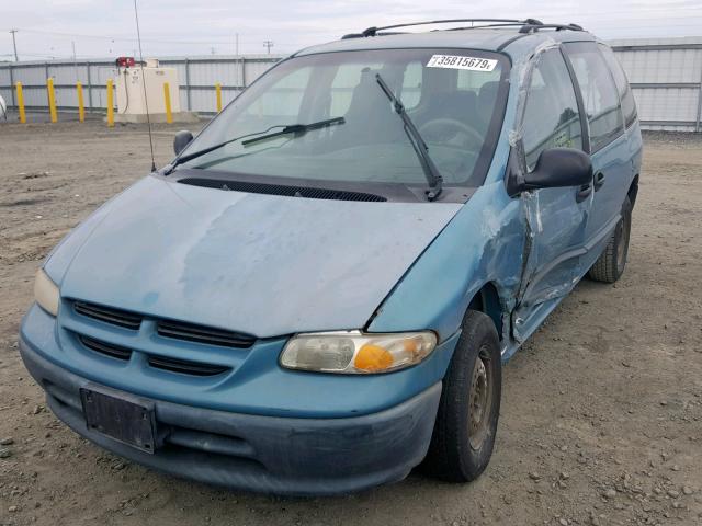 2P4FP2530VR412836 - 1997 PLYMOUTH VOYAGER BLUE photo 2