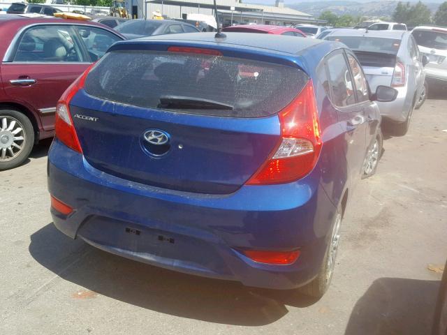 KMHCT5AE1GU260949 - 2016 HYUNDAI ACCENT SE BLUE photo 4